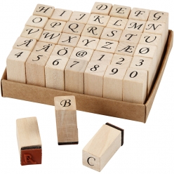 tampons alphabet lettres et chiffres romantique 42 pieces