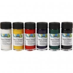 kit de peinture a marbrer magic marble 6 pieces