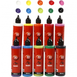 peinture liner 3d 10x100 ml assortiment