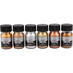 peinture art metal assortiment 6x30 ml