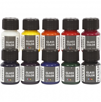 peinture glass color transparente assortiment 10x35ml