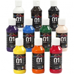 peinture acrylique a  color assortiment 10x100 ml