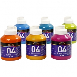 peinture scintillante 6x500 ml assortiment