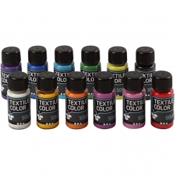 peinture textile solid 12x50 ml assortiment