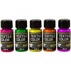 peinture fluo textile color 5x50 ml assortiment