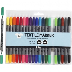 marqueurs textile double pointe assortiment 20 pieces
