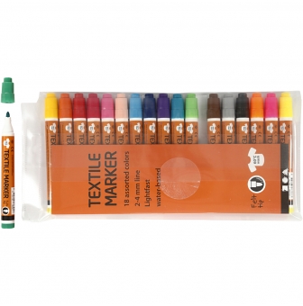 marqueurs textile 2  4 mm classique assortiment 18 pieces