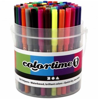 marqueurs colortime assortiment 100 pieces