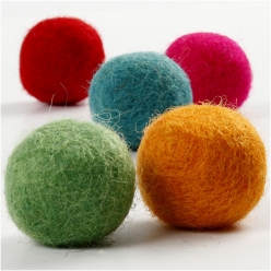 perles feutrees 20 mm assortiment basique 64 pieces