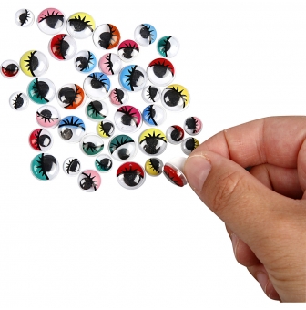yeux pupille mobile autocollant assortiment 30 pieces