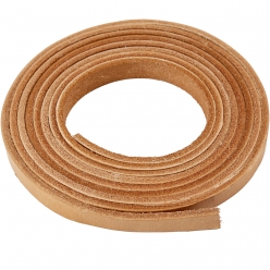 cordon plat en cuir 10mm marron 2 metres