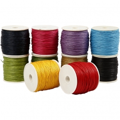 ficelle coton cire couleurs basiques 1mm 10x50 m