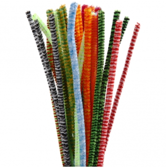 fil chenille bicolore epaisseur 6 mm 30 pieces