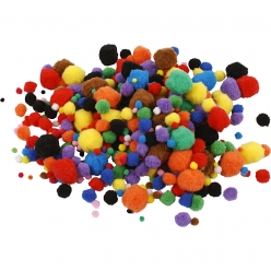 pompons 10  40 mm assortiment 150 pieces