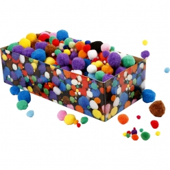 pompons 5  40 mm assortiment 800 pieces