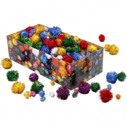 pompons scintillants 15  40 mm assortiment 400 pieces