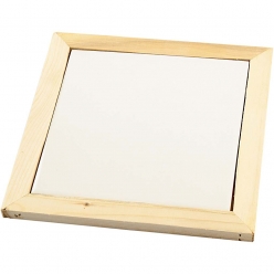 sous  plat porcelaine et bois 15x15 cm