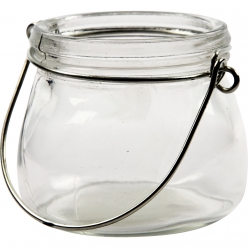 lanternes en verre avec anse lot de 12 pieces