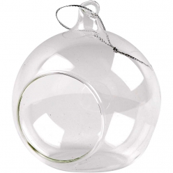 boules de noel ouverte en verre 8 cm lot de 6 pieces