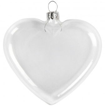 coeur en verre plat 78x9 cm 6 pieces