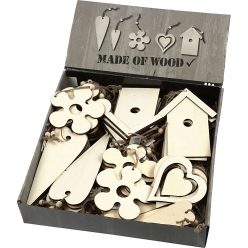decorations en bois lot de 100 pieces