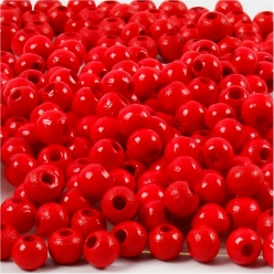 perles en bois colore 5 mm 180 pieces