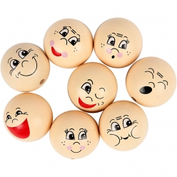 tetes emoticone en bois 2x8 pieces