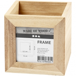 pot a crayons en bois 10x10x10 cm