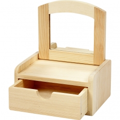 petite coiffeuse en bois avec miroir 12x10x65 cm