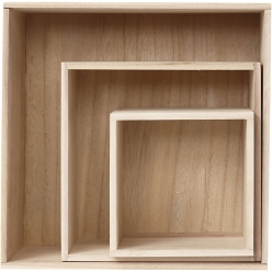 set de 3 boites de rangement en bois