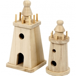 phares en bois assortiment 2 pieces