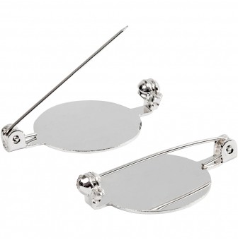 broche ronde a epingler 20 mm argente 100 pieces