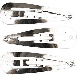 barrettes plates cheveux 14 mm argente 10 pieces