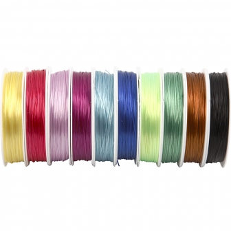 fil elastique plat 1 mm assortiment 10x25m