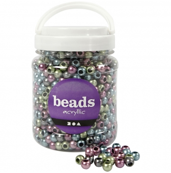 perles pony en plastique 10 mm assortiment 700 ml