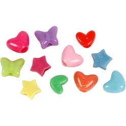 perles en plastique avec differentes formes