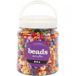 perles mix plastique 6  20mm assortiment 700 ml