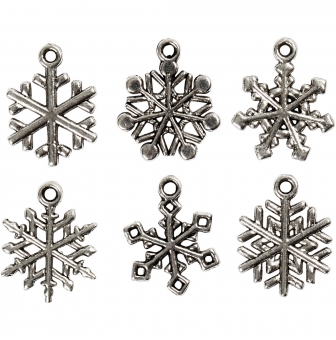 flocons de neige 20 mm argent antique 18 pieces