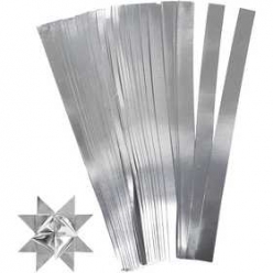 bandes de papier etoiles 45 cm 100 pieces argente