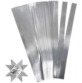 bandes de papier etoiles 45 cm 100 pieces argente