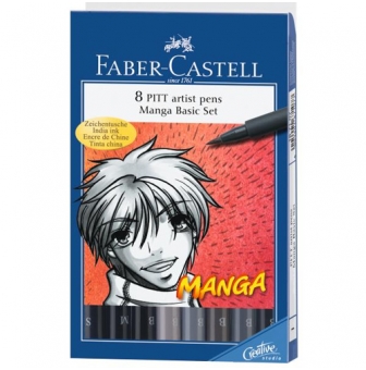 pochette 8 feutres pitt manga