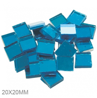 mosaique miroir bleu 20x20mm