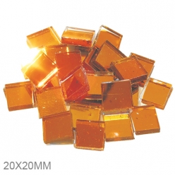 mosaique miroir or jaune 20x20mm
