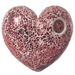 mosaique safety  glas miroir rose  plaque 15x20 cm