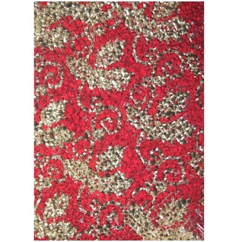 mosaique safety  glas fleur grimpante rouge dore  plaque 15x20 cm