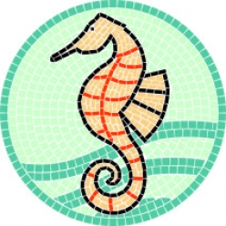 modeles pour mosaique hippocampe 30 cm