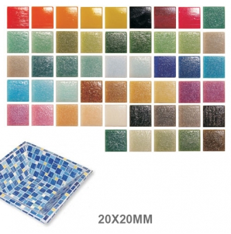 mosaique en verre murano 20x20x4mm