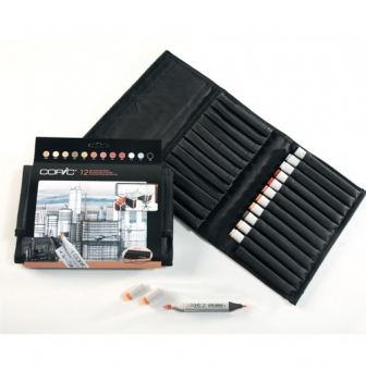set copic marker 12 couleurs architecture trousse gratuite