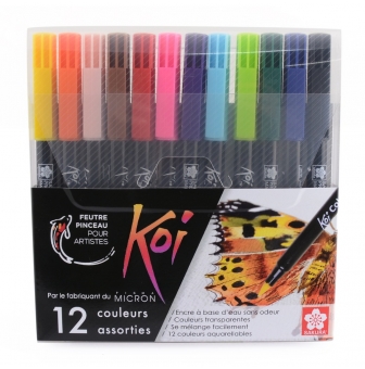feutres pinceaux koi set de 12