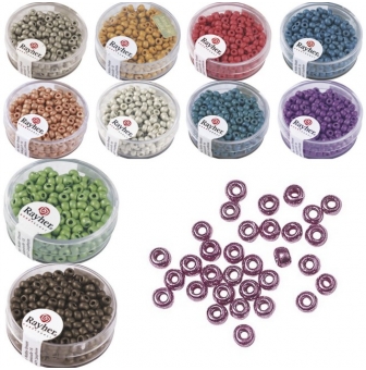 metallic rocailles rondes depolies 4 mm boite 17 g